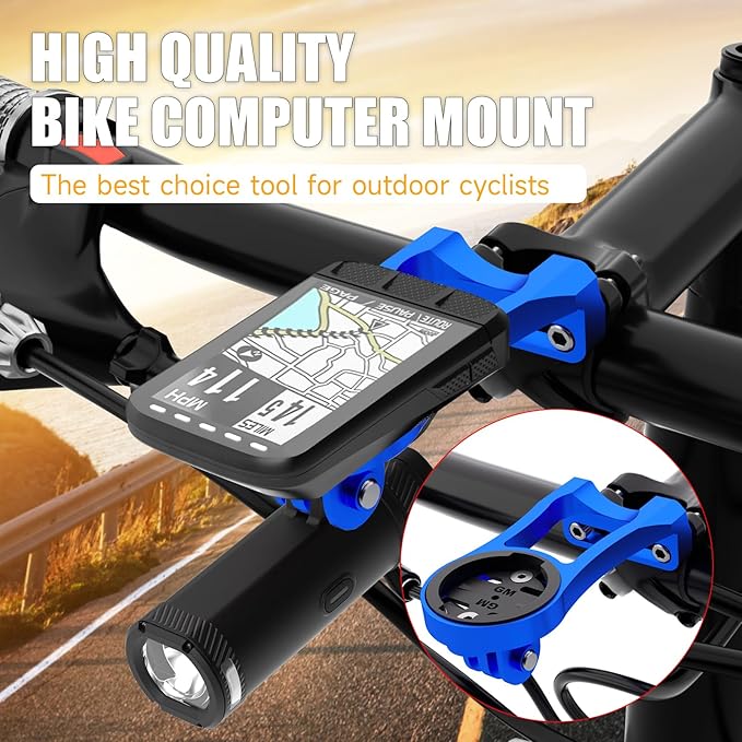 Cycling Computer Mount - Versatile Out Front GPS Mount for Wahoo, Garmin, Bryton, Cateye - Compatible with 1.26''/32mm Handlebars - Ideal for Mountain Bikes and More