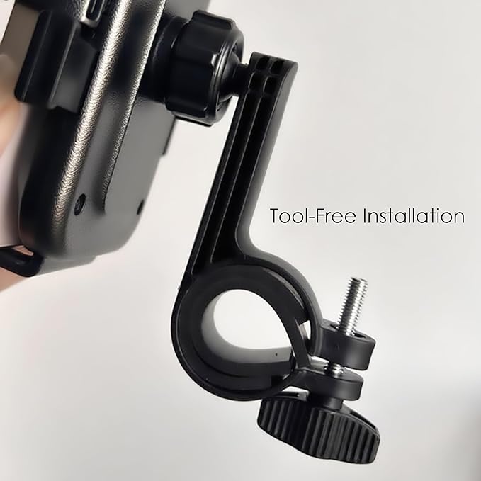 Bike Phone Holder 2 Pack, Mountain Motorcycle Phone Mount, 1s Lock & Quick Release Handlebar Cell Phone Cradle Clamp, Phone Clip for 4-6.9" Smartphones - Black (2)