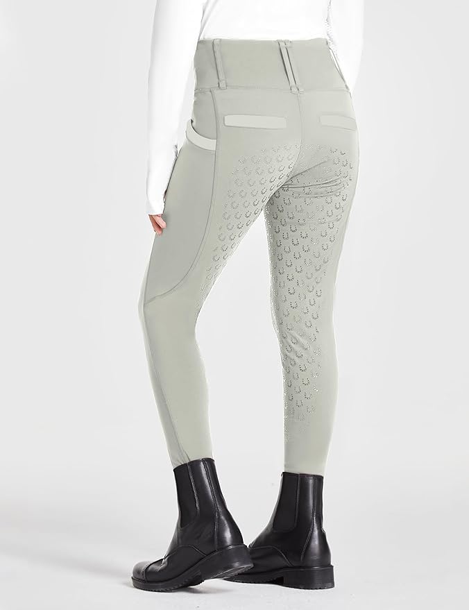 FitsT4 Sports Girls Riding Pants Full Seat High Waist Kids Equestrian Breeches Horse Schooling Tights Zipper Pockets