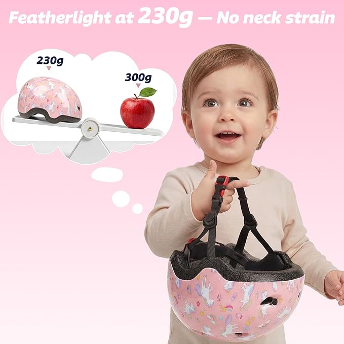 Toddler Helmet with Knee Pads and Elbow Pads Set for Kids Age 1-3, Adjustable Infant Baby Bike Helmet for Girls Boys for Balance Bike, Scooter, Bicycle