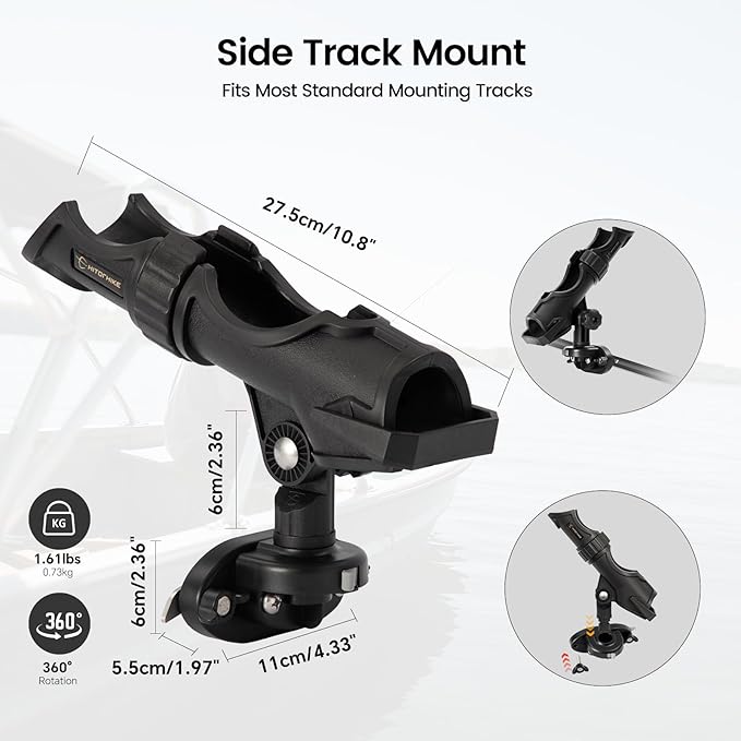 HITORHIKE Fishing Rod Holder Universal Fit Kit Allows for 360-degree Adjustment Kayak Fishing Boat Powerlock Rod Holder