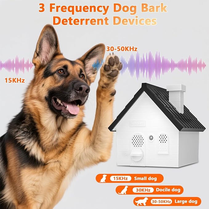 Anti Barking Device for Dogs, Bark Box, 3 Modes Dog Barking Deterrent Devices, Anti Bark Device for Dogs, Weatherproof 50 Ft Barking Dog Silencer, A Safe and Effective Anti Barking Device