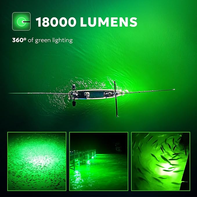 SF DC 12V LED水中集魚灯 45W 70W 100W 集魚灯 5600 7000 13000lm グリーン集魚灯 ドックおよびボート用 水中IP68防水 シガーライターまたはバッテリークリップ付き