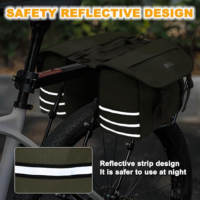 Panniers Bike Bags,Bicycle Saddle Bags,Large Capacity Reflective Strip,Bike Trunk Bag with Panniers,Bicycle Storage Bag,Bike accessories