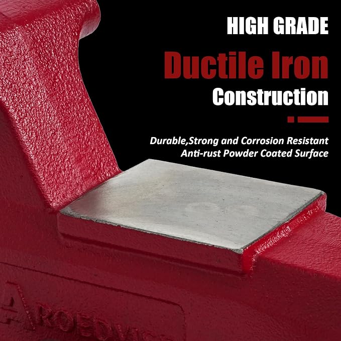 4"Bench Vise, 4.5"Jaw Opening 360° Swivel Base 3.2" Throat Depth