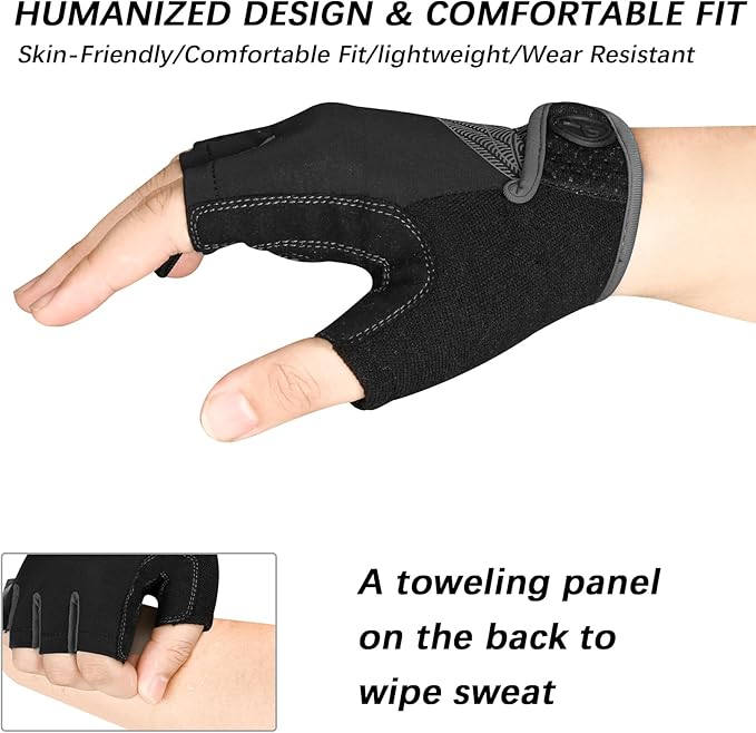 MOREOK Cycling Gloves Bike Gloves for Men/Women-[5MM Gel Pad] Half Finger Bicycle Biking Gloves for Cycling/Weight Lifting/Gym/Motorcycle/Rowing/Outdoor Sports
