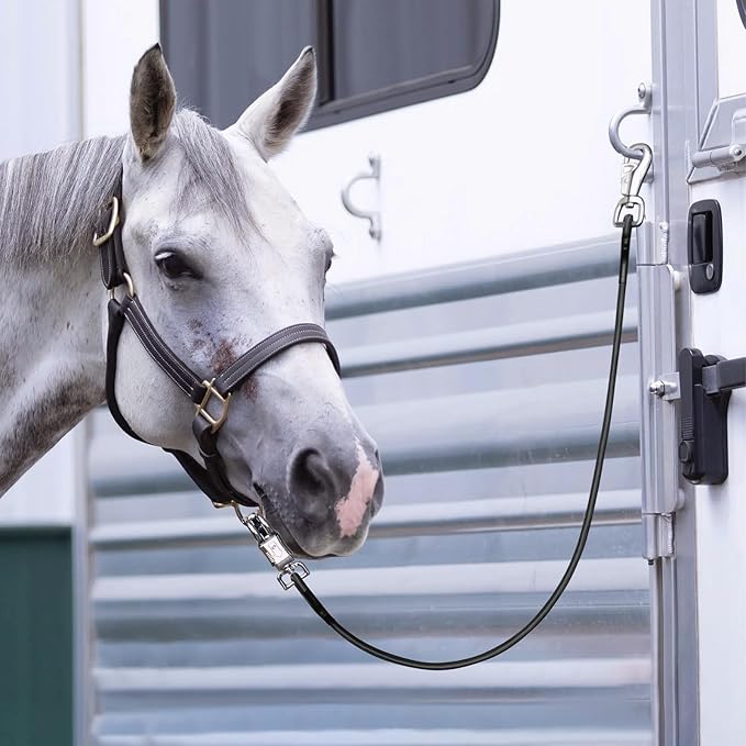 Bungee Horse Trailer Ties,36 Inch Long Bungee Cross Ties for Horses with Super Strong Quick Release Panic Snap and Bull Snap for Horse Trailer Accessories