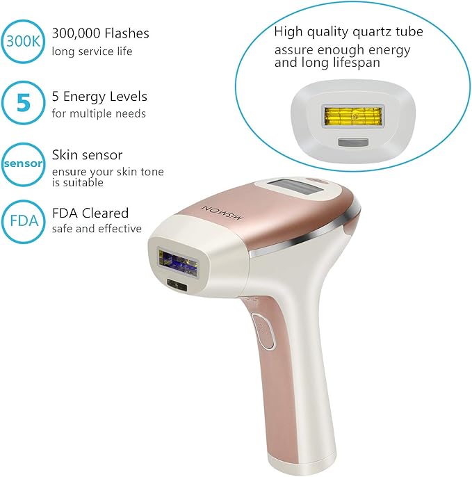 IPL脱毛器 レディース MiSMON 家庭用脱毛器 全身脱毛 ビキニライン 30万回照射 安全な肌色センサー搭載 プロ仕様 光脱毛器