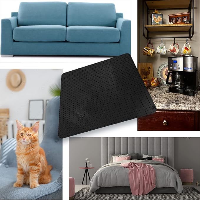 RESILIA Furniture Protector Pet Deterrent Tiles - Pet-Free Training Mat, for Cats, Dogs, Rabbits, Indoor and Outdoor Use, Black, 21 Inches x 19 Inches, 4 Pack