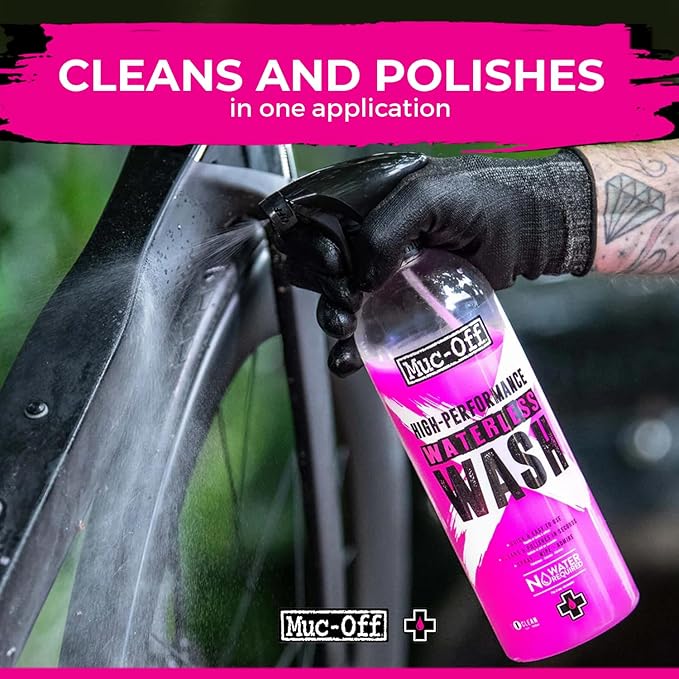 Muc-Off Waterless Wash 750 ml & Bio Drivetrain Cleaner 500ml Bundle | High-Performance Bike Cleaning Kit | Spray & Wipe Bike Cleaner + Fast-Acting Biodegradable Degreaser