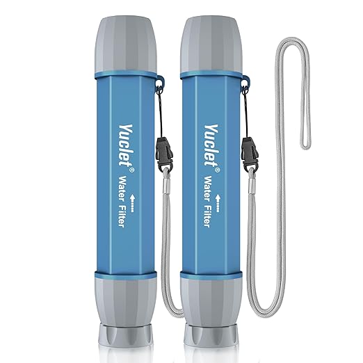 携帯用浄水器ストロー 2個パック サバイバル用 個人用ストロー 浄水器 サバイバル用品 ハイキング キャンプ 旅行 緊急時用