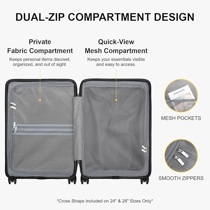 LEVEL8 Carry on Luggage Airline Approved, Small Carry on Suitcases with Wheels, Lightweight Hardside Textured Luggage for Travel, Tsa Approved, 20-Inch, Black