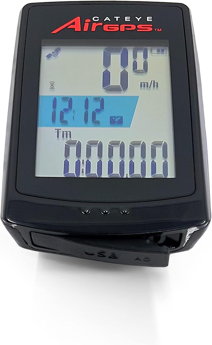 CATEYE AirGPS USB Rechargeable Bike Computer – GPS Cycling Computer with Bluetooth ANT+, GPS Bicycle Speedometer, FlexTight™ Mount, IPX7 Waterproof, Auto Backlight Display, Ride Upload