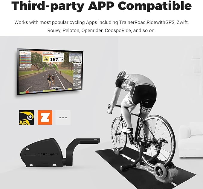 COOSPO Cadence and Speed Sensor, 2 in 1 Bluetooth ANT+ RPM Cycling Cadence Sensor, Wireless Bike Speed Sensor for Bicycle, Compatible Cycling Computer/Rouvy/Peloton/Wahoo APP
