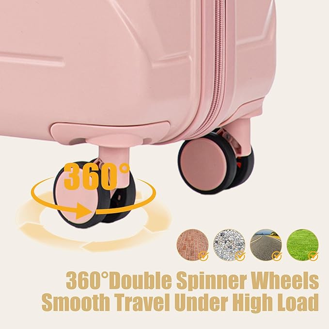 28 Inch ABS Hard Shell Large Luggage With Combination Lock and Side Hooks, Pink