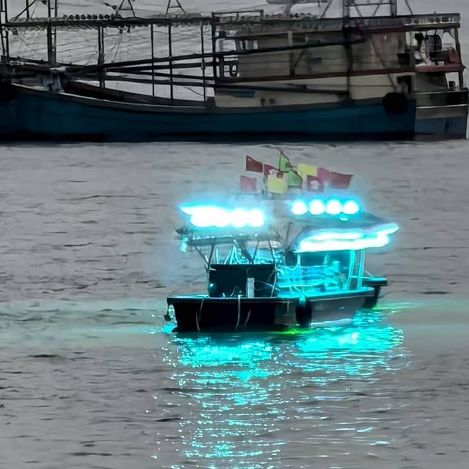 1000W LED Dock Fishing Lights, 170000lm High Brightness Fish Collector Light, IP67 Waterproof Fish Attracting Lights,10KV Lightning-Proof Green Color Fishing Light for Ship/Night/Net Fishing