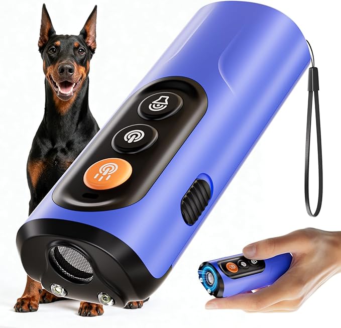 Dog Bark Deterrent Devices, Anti-Barking Device for Dogs 50-ft Range, Three Modes, Dog Barking Silencer Replaces Traditional bark Collars, Suitable for All Dogs, Indoors and Outdoors
