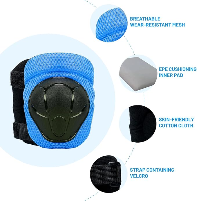 Knee Pads Elbow Pads Wrist Guards Set for Kids,Upgraded Protective Gear for Toddle 4-12 Boys or Girls Children Roller Skating Scooter Skateboarding Bike Roller Blade