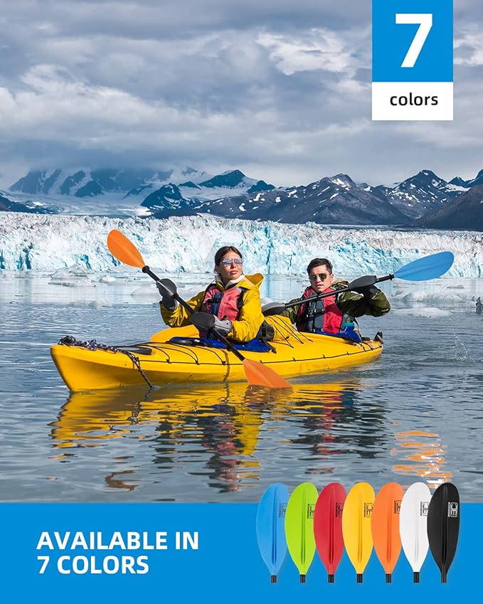 OCEANBROAD カヤックパドル 86インチ/218cm、90.5インチ/230cm、95インチ/241cm 合金シャフト カヤックボート カヌー用オール（パドルリーシュ付き）