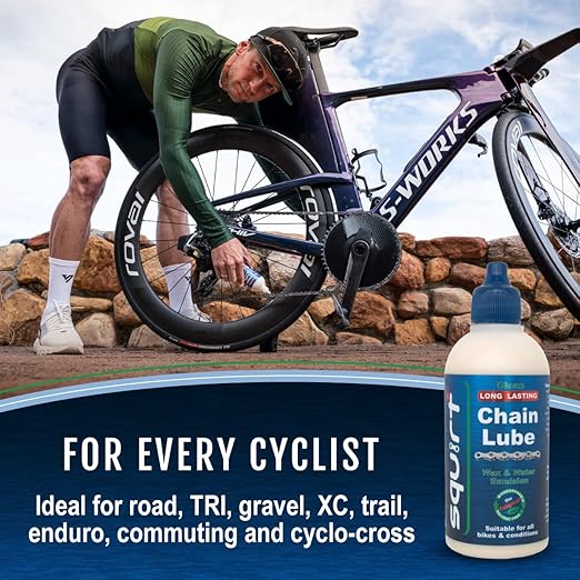 Squirt Chain Lube for Bikes 500 ml – Long-Lasting Lubricant for All Bike Chains – All-Weather Dry Bike Chain Lube to Reduce Noise – Bicycle Tools & Maintenance Aid