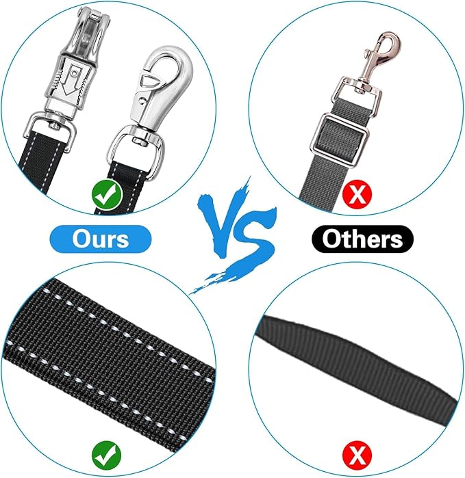 Cross Ties for Horse,Heavy Duty Nylon Horse Trailer Tie with Strong Panic Snap and Bull Snap,Adjustable from 45.2" to 78.7" Hanging Strap with 2 Pcs Tie Rings and Screws
