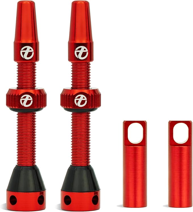 Thinvik Presta Tubeless Valve Stem 44/48/65/70/85mm,Super Light Alloy Presta Tubeless Valve Stem Kit for Tubeless Tires-2 Tubeless Valve Stem (with Aluminum Alloy Valve Cap) + Valve Core Removal Tool