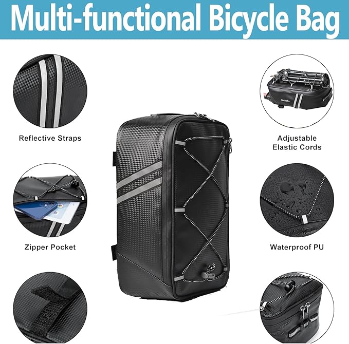 Rear Bike Rack,310 LB Capacity Solid Bearings Bike Cargo Rack w/Fender & Large Size Reflective,Quick Release Mountain Road Bicycle Rear Racks,Universal Bike Luggage Touring Carrier Rack,YONTUO