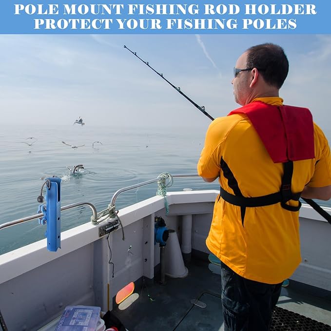 Pole Mount Fishing Rod Holders for Bike Rack Rotatable Fishing Chair Pole Holders with Clamp for Boat Bicycle Motorcycle Kayak Cart
