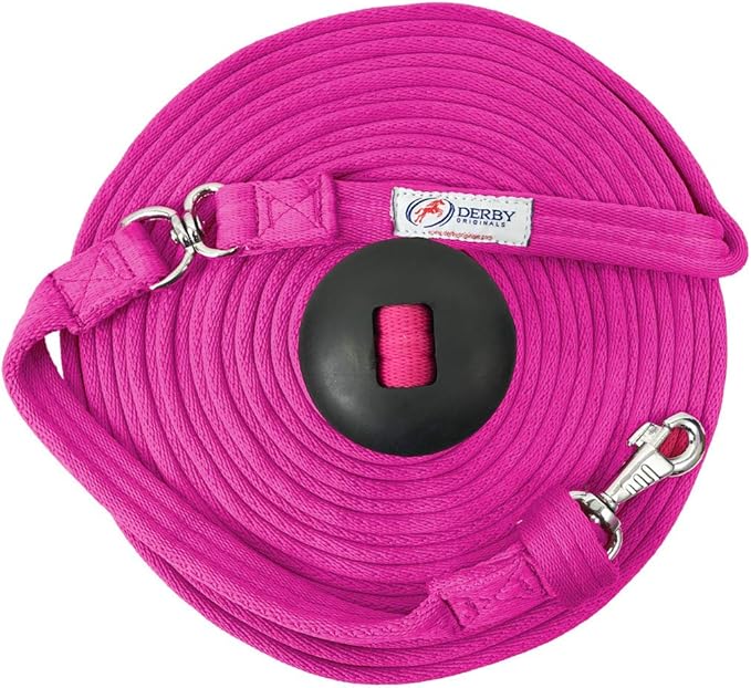 Premium Horse Training Super Soft Grip Swivel Lunge Line with Rubber Stopper with 6 Month Warranty and Replaceable Snap