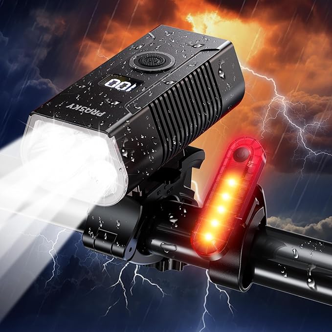 LED Bike Lights for Night Riding, USB Rechargeable Bicycle Headlight, 2025 New Aluminum Alloy Waterproof Bicycle Lights, 6+4 Modes for Adult Kids Road Cycling (Black)