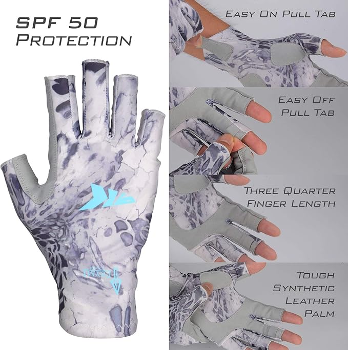 KastKing Sol Armis Sun Gloves UPF50+ Fishing Gloves UV Protection, Sun Protection for Outdoor, Kayaking, Rowing