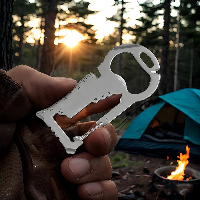 Father's Day Gifts for Dad from Daughter Son, Keychain Multi-tool 12 in 1 Pocket Gadgets Tools Bottle Opener Screwdriver, EDC Tool Key Ring Anniversary Birthday Gifts for Men Him (Trophy)