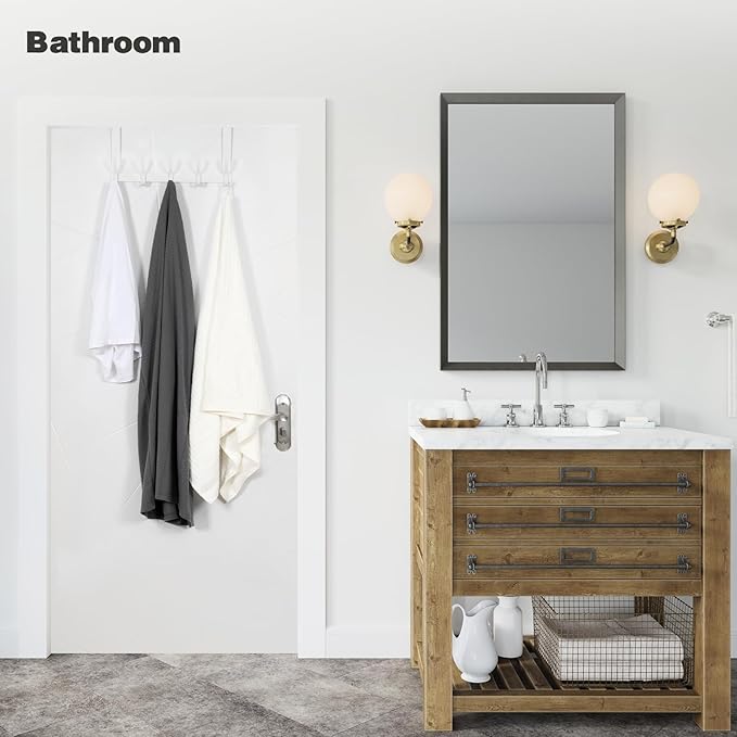 Over The Door Hooks, Door Hanger Hooks for Hanging, Over The Doors Towel Racks for Bathroom with 10 Coat Hook, Coat Rack Bathroom Accessories（1 Pack, White）