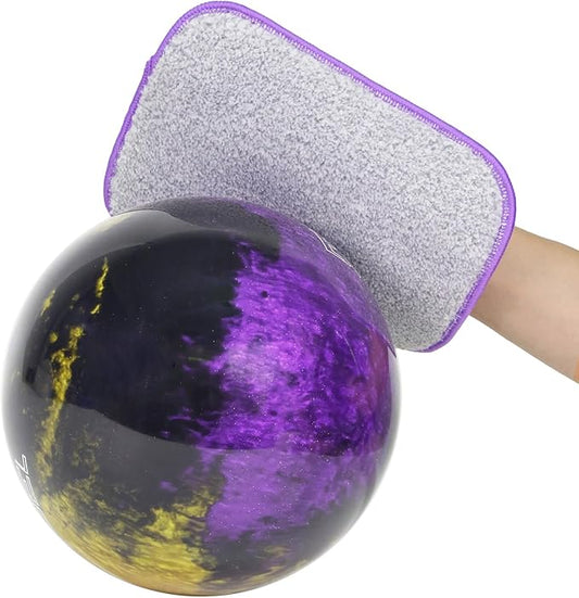 Bowling Towel Shammy Pad, Wearable Bowling Ball Towel Glove, Dual-Sided Microfiber Bowling Rag for Easy, Gentle, Deep Cleaning - Bowling Accessories for Men Women