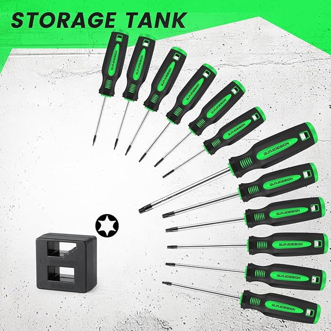 13 Pieces Magnetic Torx Screwdriver Set ，T5 -T40 Star Screwdrivers