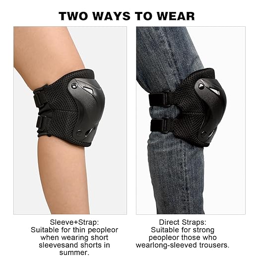 AIDY-PRO Roller Skate Pads Adult Knee And Elbow Pads For Roller Skating, Wrist Guards Skateboarding Protective Gear Adult Knee Pads For Men Women Skating Pads