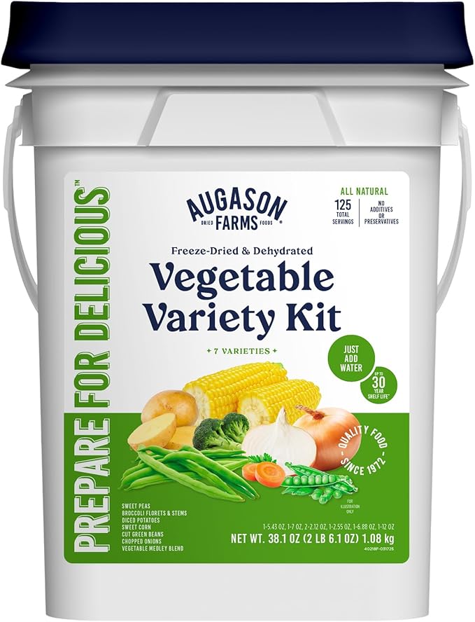 Augason Farms Freeze Dried Vegetable Variety Pail, Emergency Food Supply, Everyday Meals