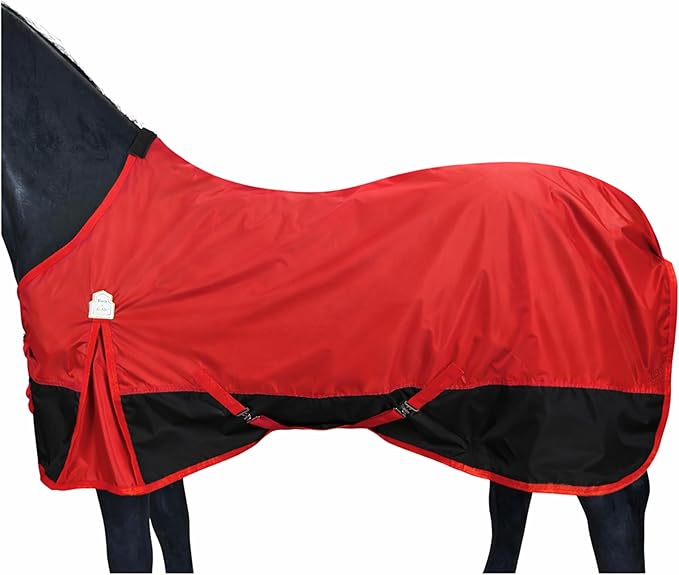 BARN & STABLE 420D Ripstop Lightweight Horse Turnout Sheet, No Fill, Water-Resistant & Breathable Horse Blanket for Spring and Mild Weather, with Anti-Rub Fleece Withers