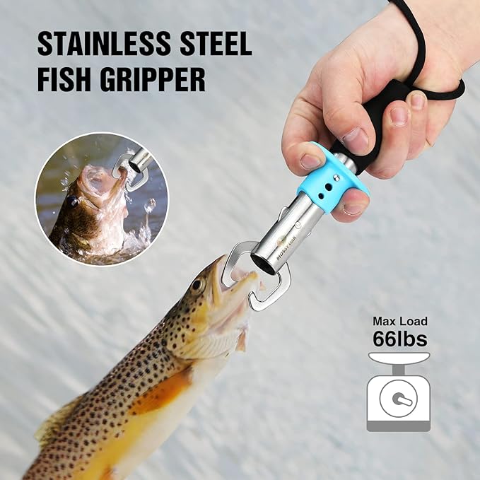Mossy Oak 釣りツールキット - フィッシングプライヤー、フィッシュリップグリッパー、多機能釣り針外し（ストラップ・シース付き）、耐海水性釣りアクセサリー＆装備、男性向け釣りギフト