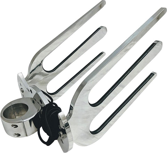 Krypt Towers Wakesurf Rack for Tower, Surfboard Rack for Boat, Holds 2 x Wakesurf Boards, Polished Aluminum Wakeboard Rack, Fits Clamp Tubing Sizes-1 3/4", 1 7/8", 2", 2 1/4", 2 3/8", 2 1/2"