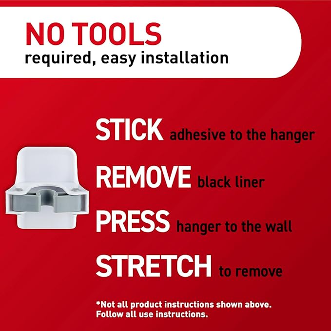 Command Broom and Mop Grippers,2 Hangers and 4 Strips,Damage-Free Hanging Wall Mount-and Mop Holder,Household Cleaning Organizer for Christmas Decorations,Holds up to 4 lb,Plastic,(Pack of 6)