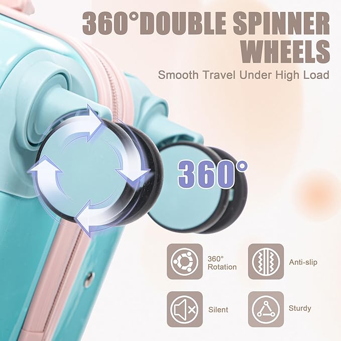 ハードサイド荷物、スピナーホイール付き軽量スーツケース トランジションピンク