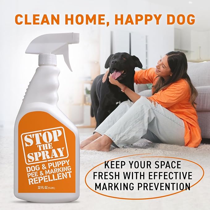 EBPP Stop the Spray - Dog & Puppy Pee Marking Repellent - Pet Training Spray - Puppy Potty Training Spray for Dogs - Dog Pee Stopper - Pee Deterrent for Dogs - No Marking Spray for Dogs Indoor 32oz