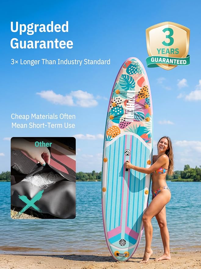 Niphean Inflatable Stand Up Paddle Board with SUP Accessories, Anti-Slip EVA Deck, 10’6’’ Inflatable Paddle Boards for Adults & Youth of All Skill Levels