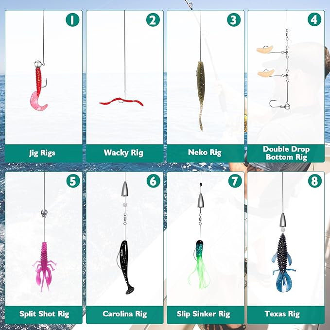 Fishing Lures - Tackle Box with Tackle Included, Fishing Kit with VIBs, Frogs, Minnows, Soft Baits, Hooks & Weights Accessories, Freshwater Lure Kit for Bass Walleye Trout
