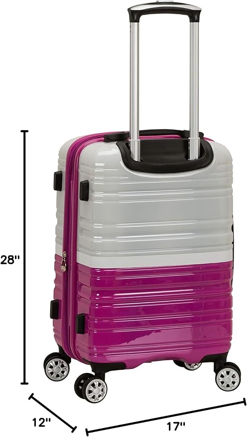 Rockland Melbourne Hardside Expandable Spinner Wheel Luggage, 2TONEWHITE, 2 Piece (20"/28")