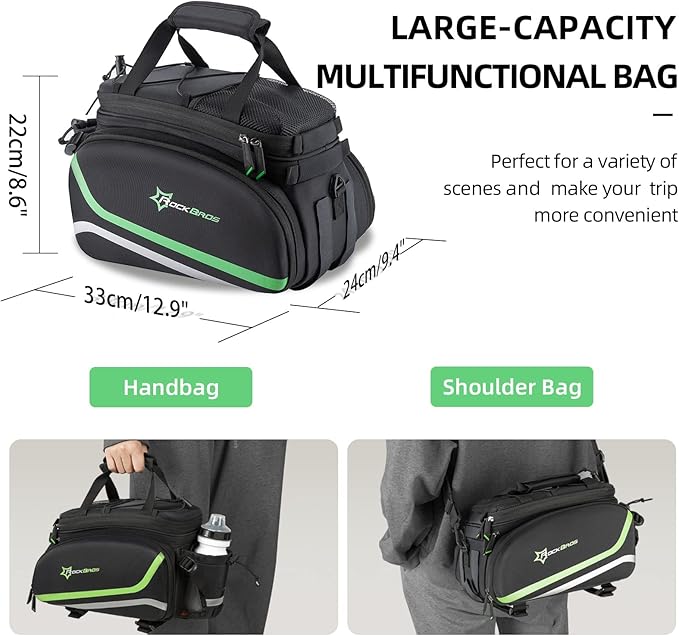 ROCKBROS Bike Trunk Bag 17L-45L Bike Rear Rack Bag Waterproof