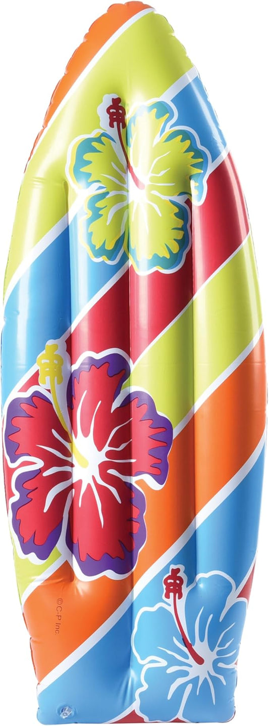 U. S. Toy Inflatable Surfboard Luau Decoration Theme Beach Pool Toy, Beach, Tropical, Hawaiian Party Decor, Inflatable Backyard Pool Toy, 3 Ft. Long, 1-Pack, 3 Years & Older