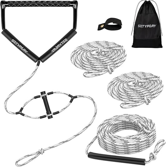 75FT Wakeboard Rope and Handle, Floating Water Ski Rope for Watersports, 4 Sections Ski Ropes for Water Skiing, Kneeboarding, Wakeboarding