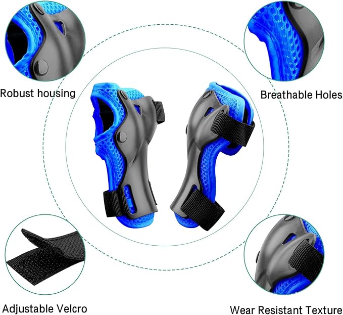 Kids Protective Gear Set Knee Pads for Kids 3-14 Years Toddler Knee and Elbow Pads with Wrist Guards 3 in 1 for Skating Cycling Bike,Biking, Roller Skates, Scooters